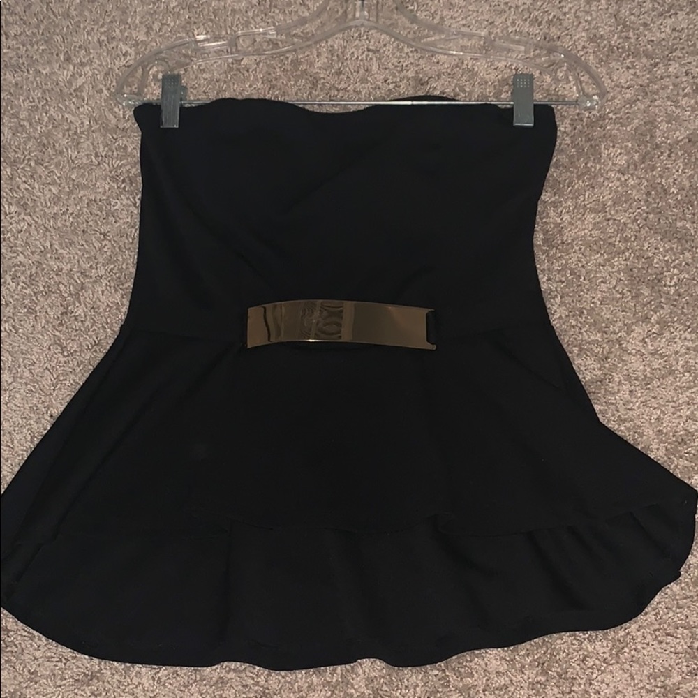 Peplum strapless top